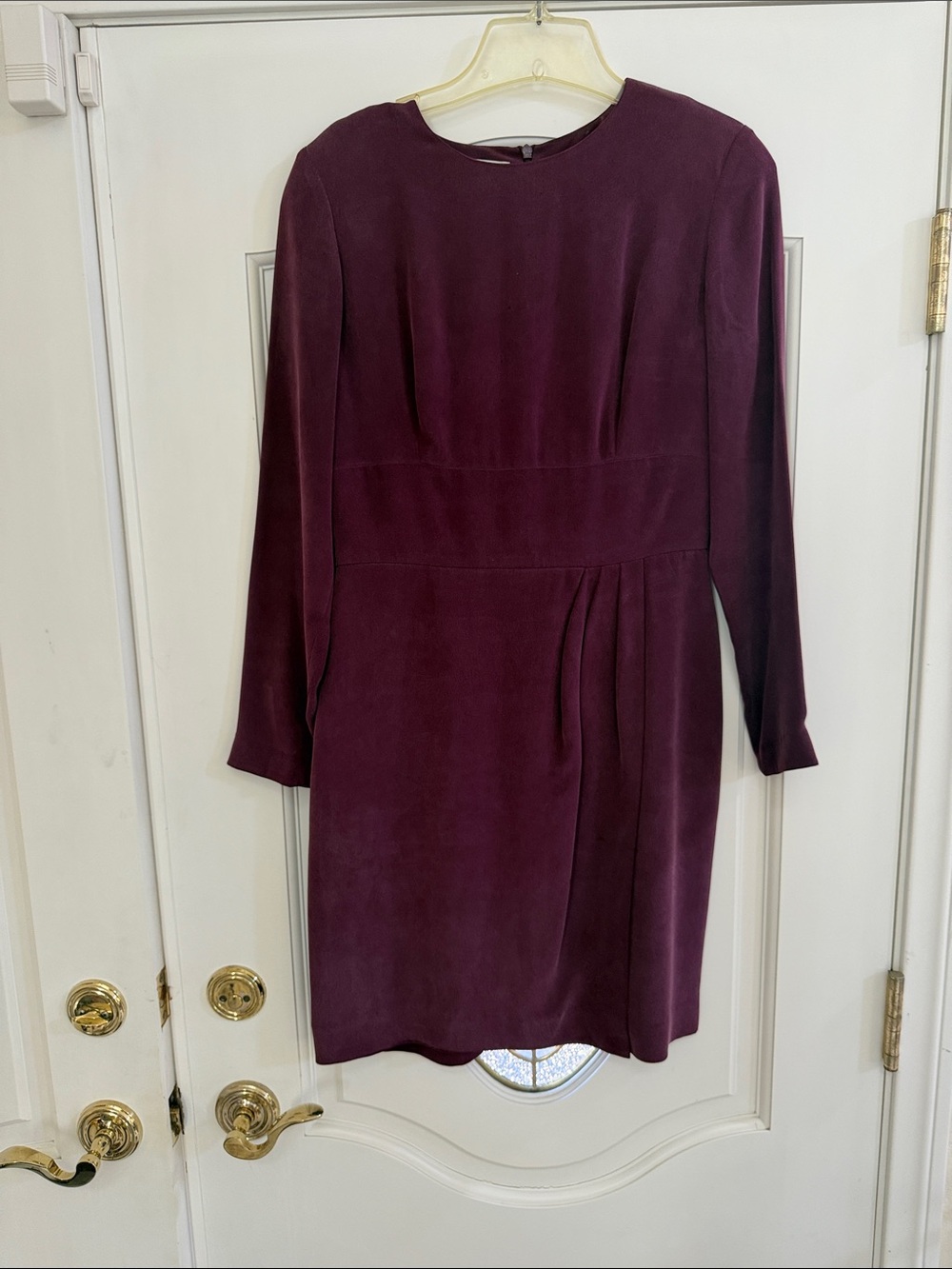 Jones New York Long-Sleeve Deep Plum Sheath Dress